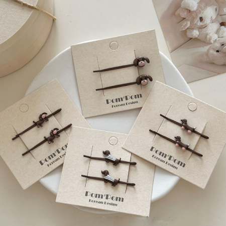 Simple Series Cute Animal Dachshund Alloy Hair Clips