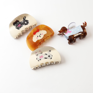 Simple Series Cute Animal Cartoon Polka Dots Dachshund Acetate Hair Claws h5 Picture2