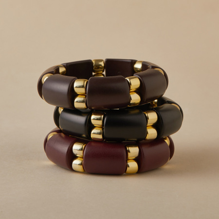 Simple Series Retro Irregular Shape Gradient Color Acrylic Women's Bangles