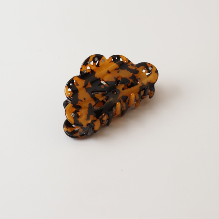 Simple Series Elegant Leopard Print Hollowed-Out Pvc Rhinestone Hair Claws