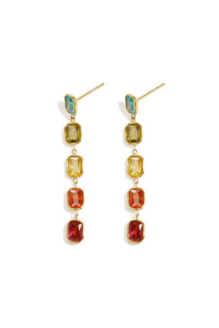 Pendientes colgantes de acero inoxidable con forma geométrica, elegantes, ideales para reuniones o fiestas. Colección de lujo para mujer.