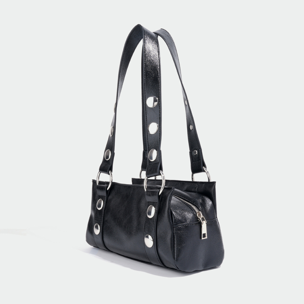 Streetwear Style Studded Rivet Pu Women's Square Bag Shoulder Bags h5Picture2