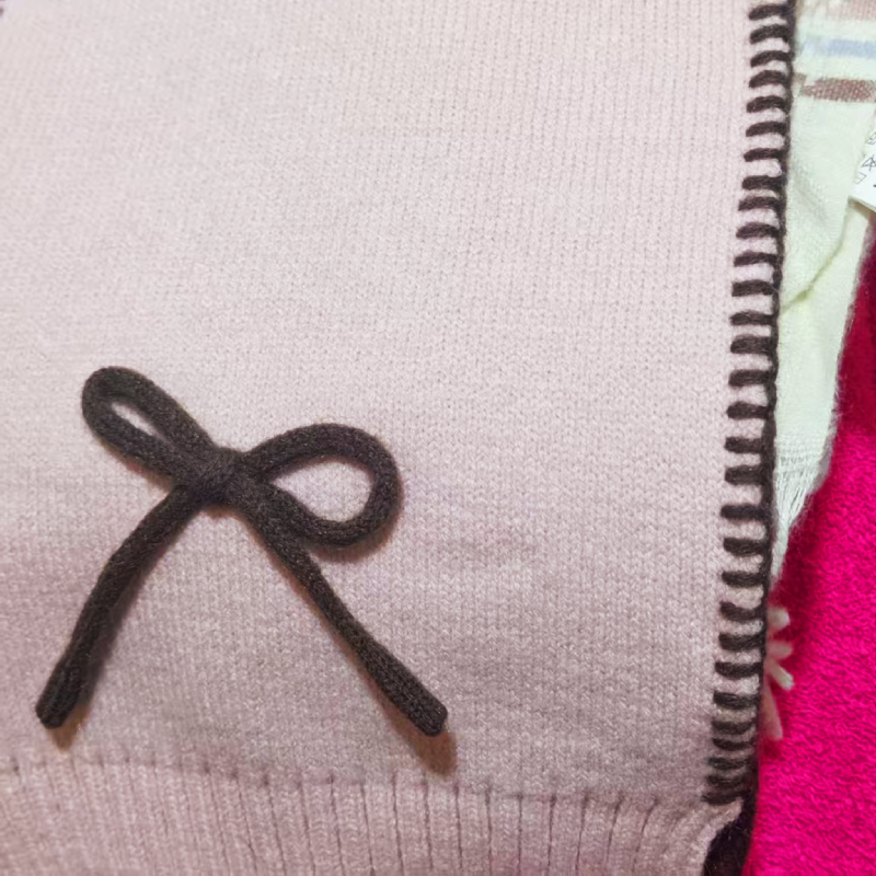 Simple Series Sweet Letter Bow Knot Solid Color Polyester Winter Scarves Picture3