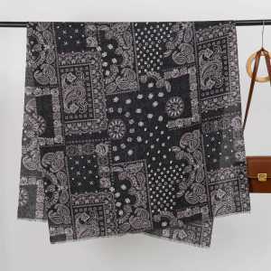 Ethnic Series Bohemian Solid Color Paisley Pattern Polyester Winter Scarves h5 Picture6