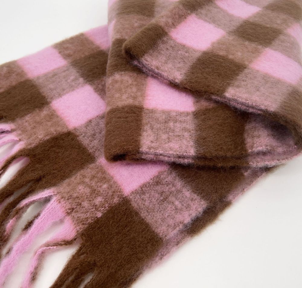 Simple Series Daily Plaid Tassel Mixed Color Polyester Winter Scarves h5Picture5