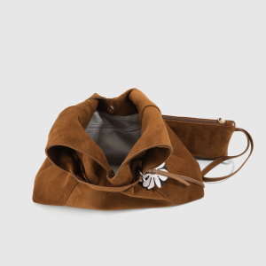 Minimalist Style Solid Color Suede Women's Tote Bags（The Bag Charm Is Not Included.） h5 Picture5