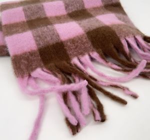 Simple Series Daily Plaid Tassel Mixed Color Polyester Winter Scarves h5 Picture4