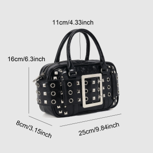 Streetwear Style Studded Rivet Pu Women's Handbags h5 