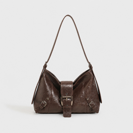 Streetwear Style Metal Hardware Solid Color Pu Women's Shoulder Bags