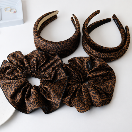 Haarbänder aus Stoff mit Retro-Leopardenmuster der Simple-Serie 2