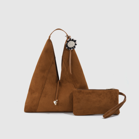 Minimalist Style Solid Color Suede Women's Tote Bags(The bag Charm is not included.)
