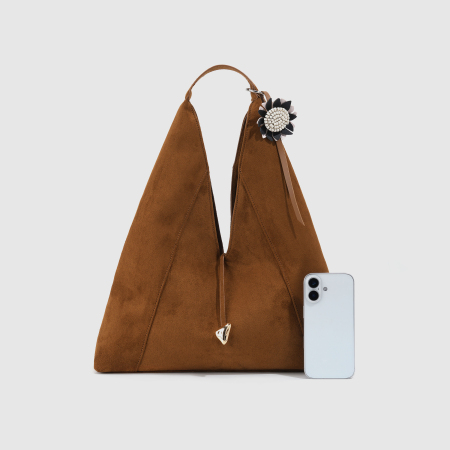Minimalist Style Solid Color Suede Women's Tote Bags(The bag Charm is not included.) 2