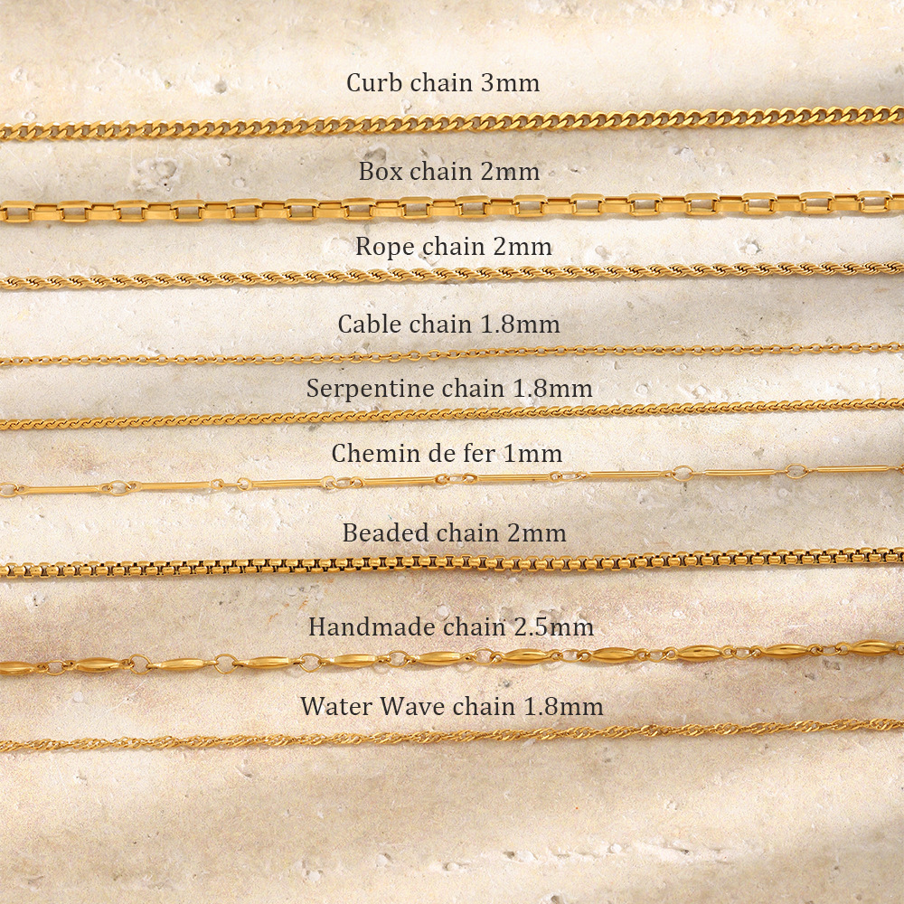 Simple Series Daily Twist Chain Stainless Steel Waterproof Gold Color Women's Chain Necklaces Picture2