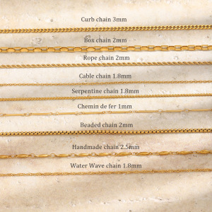 Simple Series Daily Twist Chain Stainless Steel Waterproof Gold Color Women's Chain Necklaces h5 Picture2