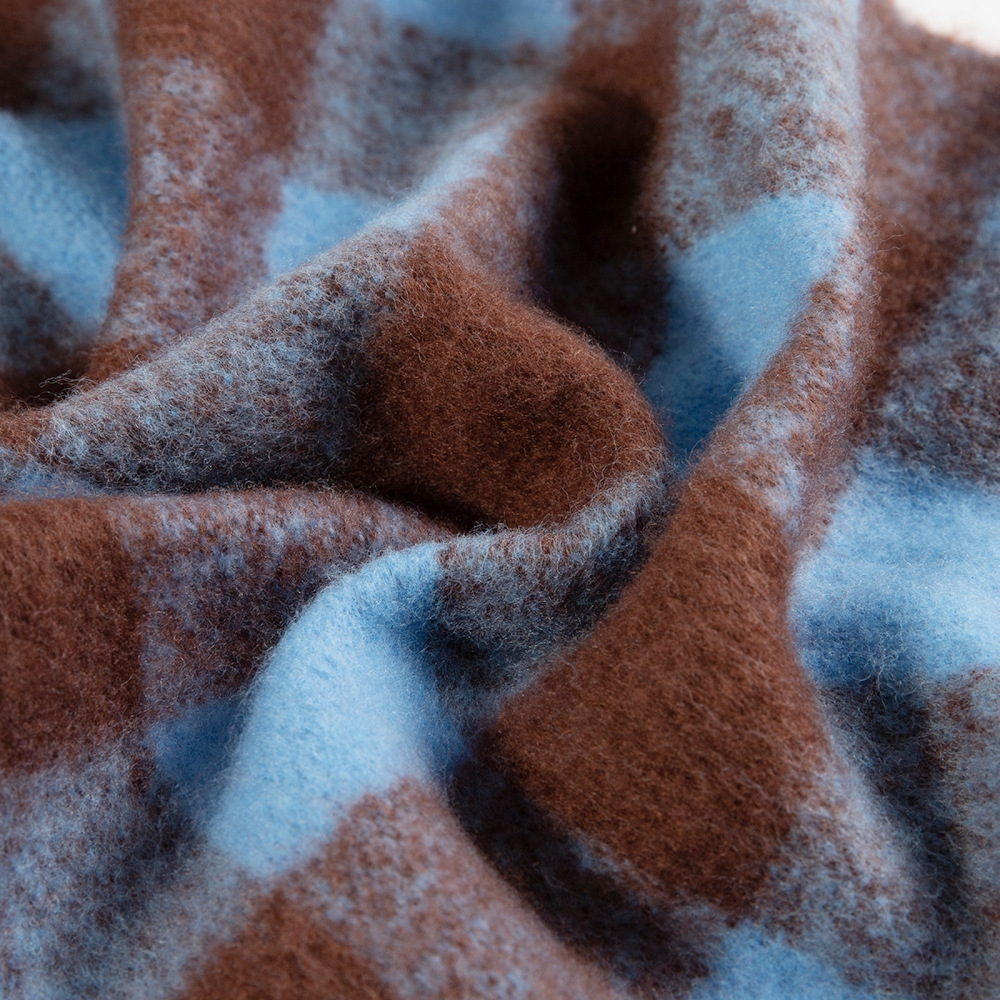 Simple Series Daily Plaid Tassel Mixed Color Polyester Winter Scarves h5Picture6