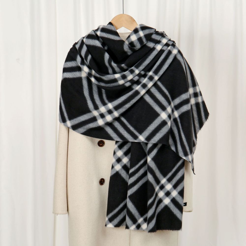 Simple Series Daily Plaid Polyester Winter Scarves