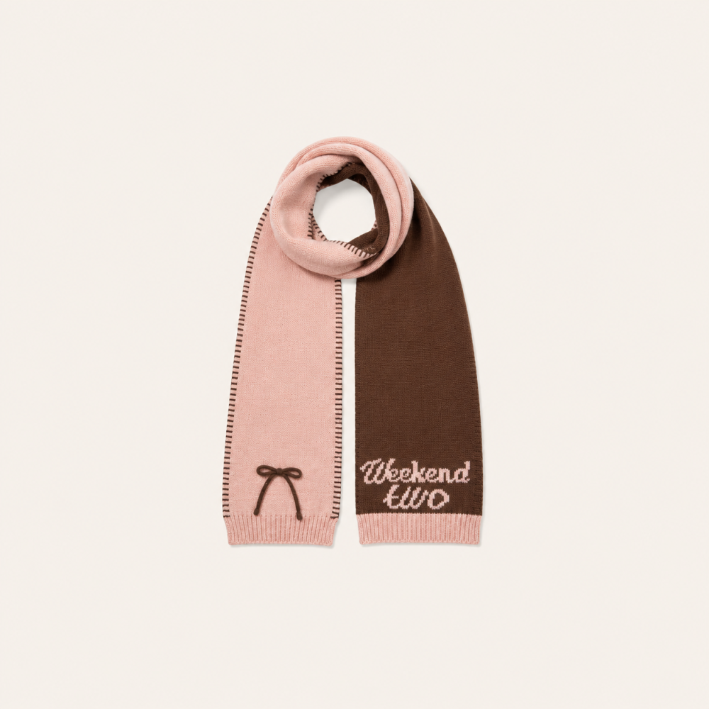 Simple Series Sweet Letter Bow Knot Solid Color Polyester Winter Scarves Picture2