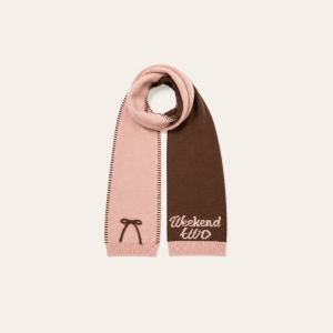Simple Series Sweet Letter Bow Knot Solid Color Polyester Winter Scarves h5 Picture2