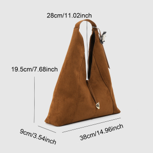 Minimalist Style Solid Color Suede Women's Tote Bags（The Bag Charm Is Not Included.） h5 