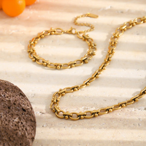 Simple Series Punk Twist Patchwork Chain Stainless Steel Waterproof Gold Color Women's Chain Bracelets h5 Picture4