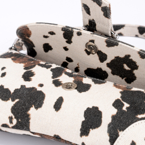 Streetwear Style Printed Cow Pattern Print Fabric Women's Saddle Bag h5 Picture4