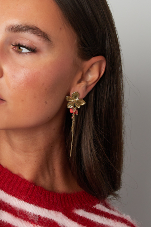 Stainless Steel Dangle Earrings Flower Simple Daily Simple Series Women's Jewelry h5 Picture2