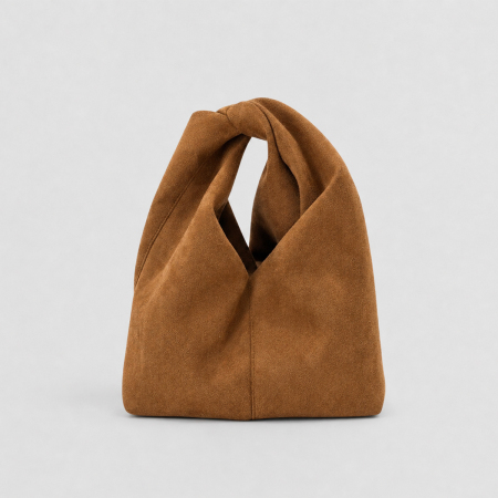 Minimalistische, einfarbige Damenhandtaschen aus gedrehtem Wildleder