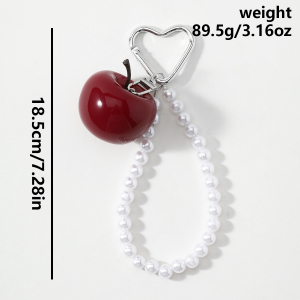 Simple Series Daily Heart Fruit Beads Alloy Bag Charms h5 Picture2