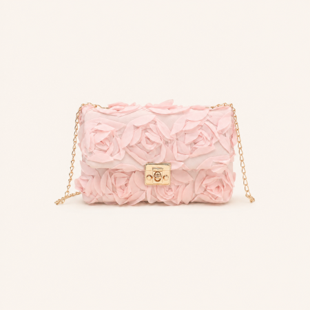 Casual stijl patchwork bloemen effen kleur ketting roos nylon dames vierkante crossbodytas