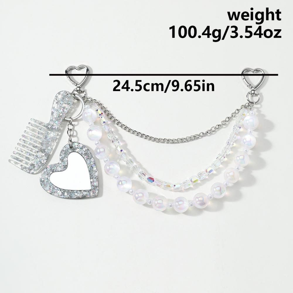 Simple Series Daily Heart Beads Chain Alloy Bag Charms Picture2