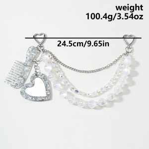 Simple Series Daily Heart Beads Chain Alloy Bag Charms h5 Picture2