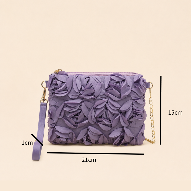 Casual Style Patchwork Flower Solid Color Rose Nylon Women's Square Clutches h5Picture4