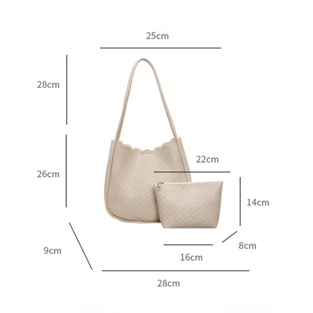 Office Style Woven Solid Color Pu Women's Tote Bag h5Picture6