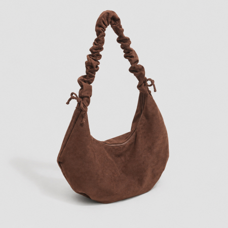 Bolsos de hombro de mujer de ante de color liso, estilo parisino chic. 2