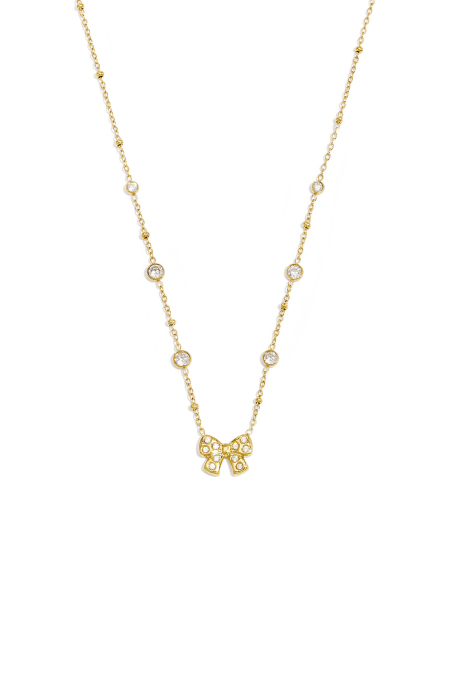 Collares Con Colgante De Acero Inoxidable Con Lazo, Sencillos, De La Serie Daily Simple, Joyería Para Mujer.