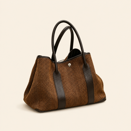 Casual Style Patchwork Woven Solid Color Patchwork Pu Women's Tote Bags
