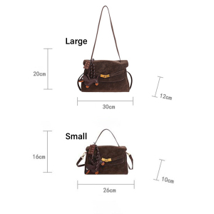 Old Money Style Metal Hardware Solid Color Suede Women's Tote Bag(The Bag Charm Is Not Included.) h5 Picture7