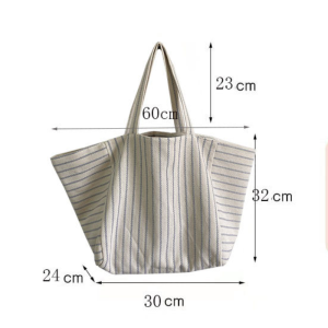 Casual Style None Stripe Canvas Women's Tote Bag Shoulder Bags h5 Picture12