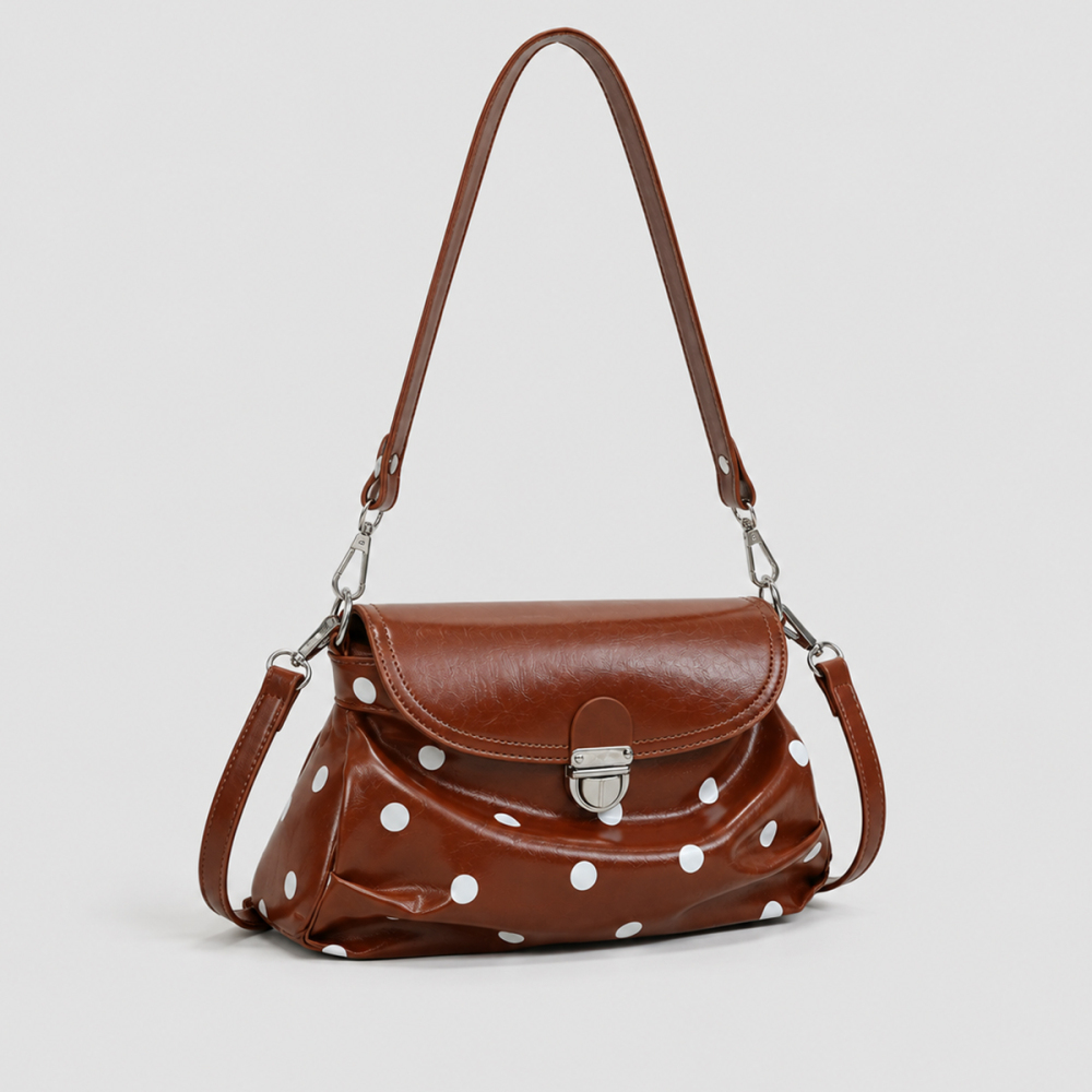 Office Style Metal Hardware Polka Dots Pu Women's Shoulder Bags h5Picture2