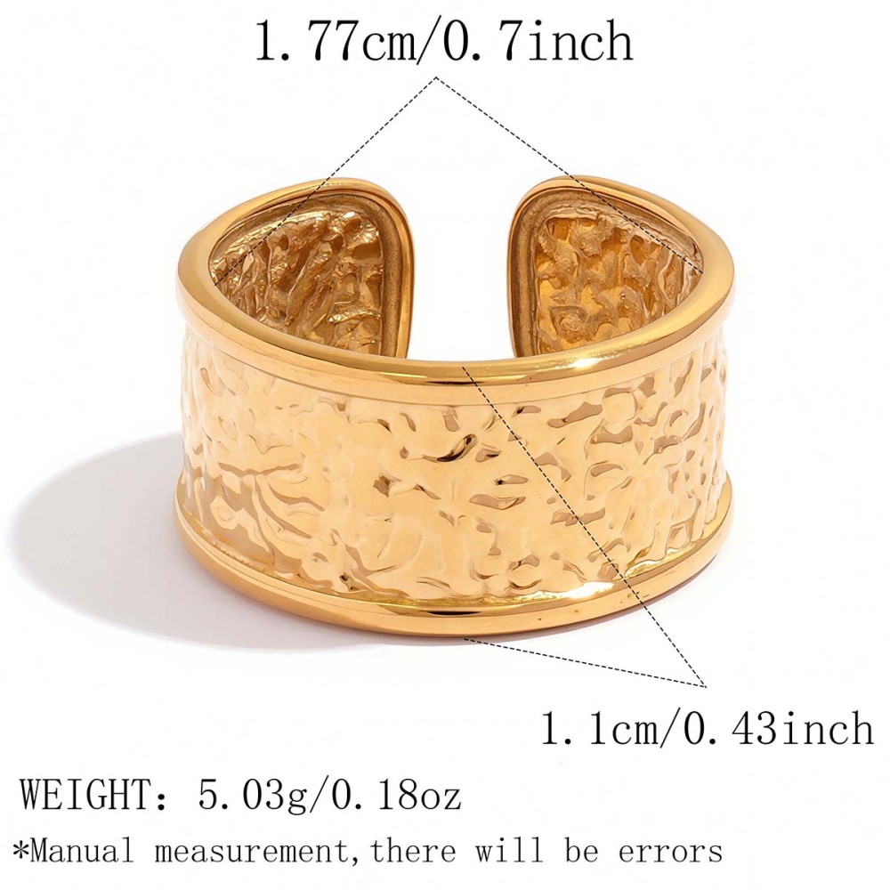 Simple Series Daily Irregular Shape Stainless Steel Waterproof   Gold Color  Statement Rings 