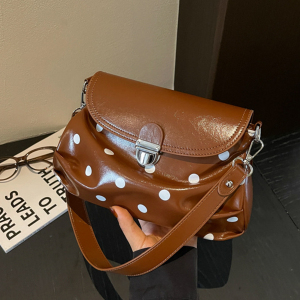 Office Style Metal Hardware Polka Dots Pu Women's Shoulder Bags h5 Picture3