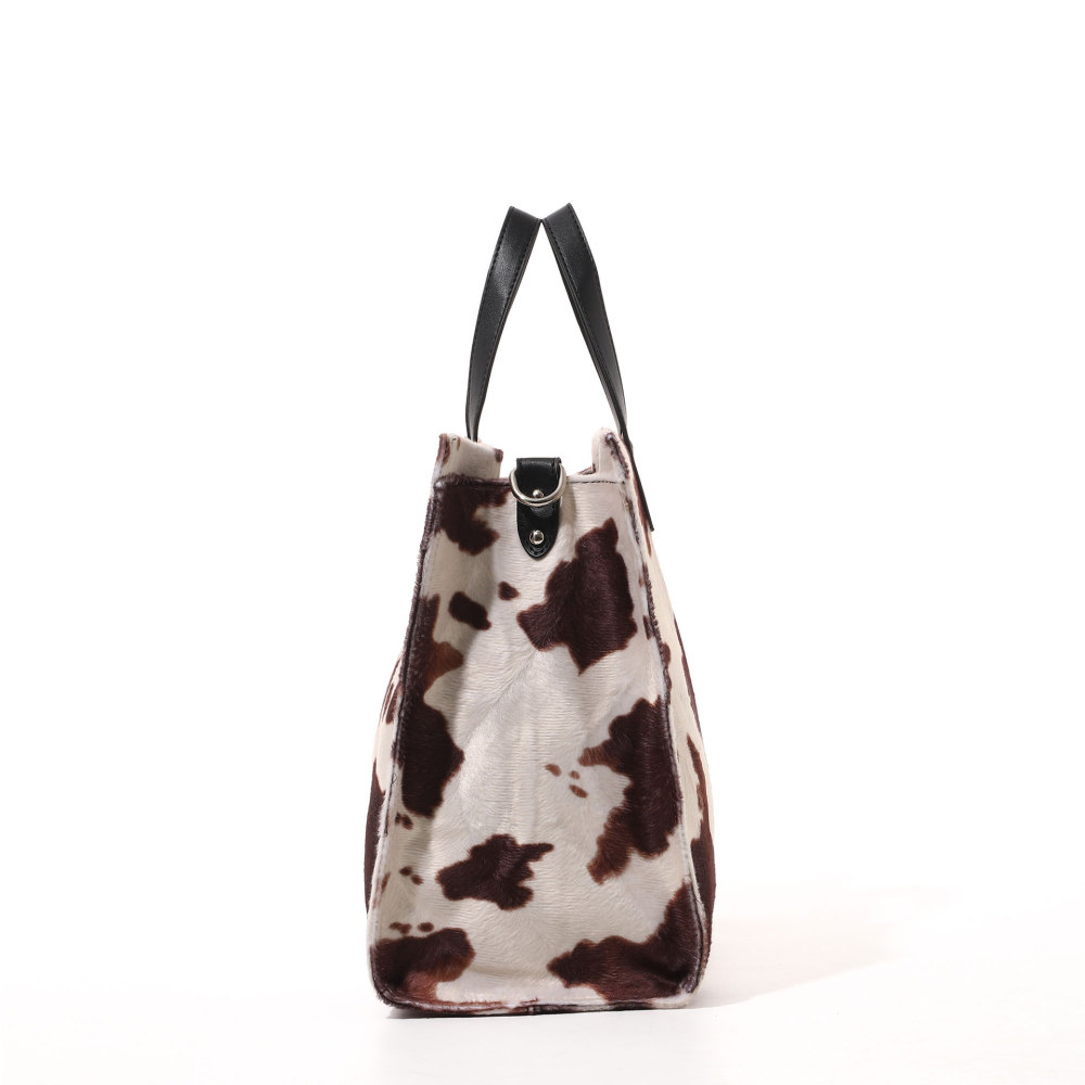 Casual Style Fluffy Solid Color Leopard Print Animal Print Corduroy Women's Square Tote Bags h5Picture6