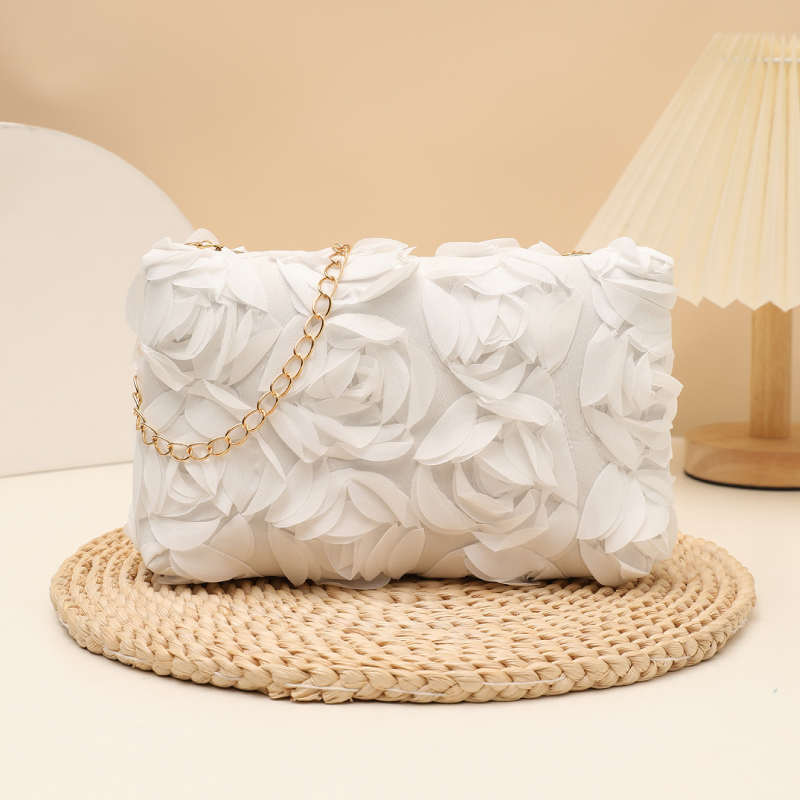 Casual Style Patchwork Flower Solid Color Chain Rose Nylon Women's Square Crossbody Bags h5Picture4