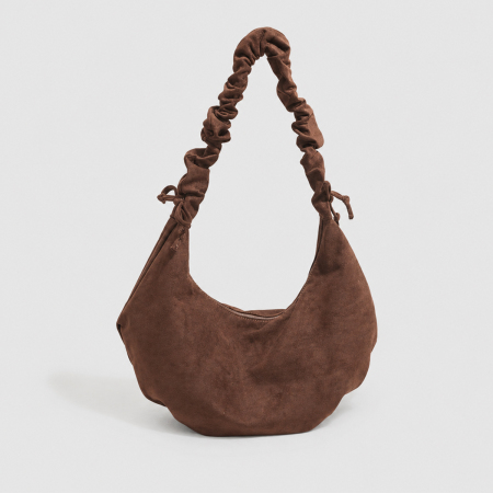 Bolsos de hombro de mujer de ante de color liso, estilo parisino chic.