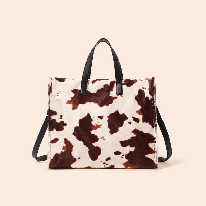 Casual Style Fluffy Solid Color Leopard Print Animal Print Corduroy Women's Square Tote Bags h5Picture3