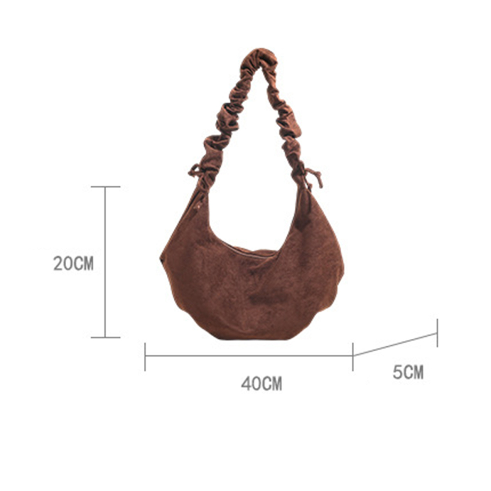 Parisian Chic Style None Solid Color Suede Women's Shoulder Bags h5Picture5