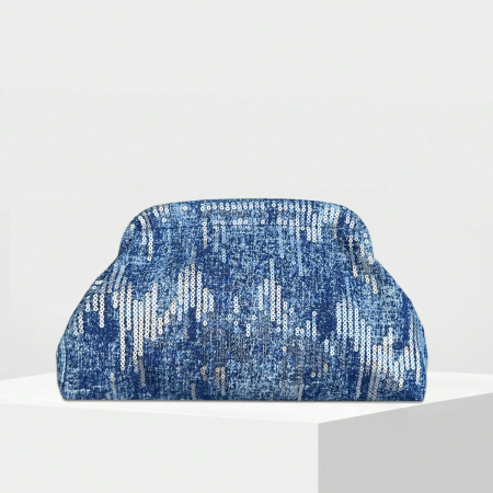 Abendliche Kissenclutches aus Pailletten-Blumenstoff für Damen