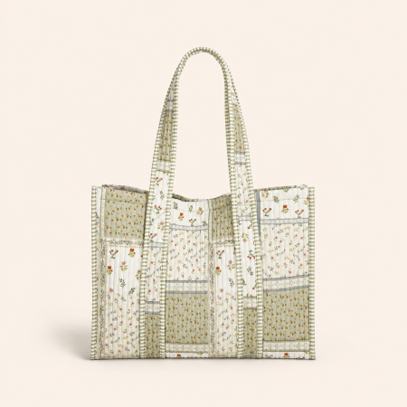 Casual stijl vierkante damestas van polyester met geplooide bloemenpatchwork in gemengde kleuren.