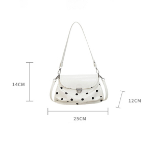 Office Style Metal Hardware Polka Dots Pu Women's Shoulder Bags h5 Picture6