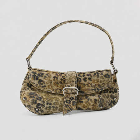 Damen-Satteltasche im Streetwear-Stil mit Leopardenmuster